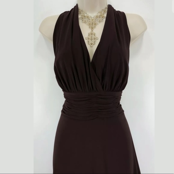 14 Large XL▪️SEXY CHOCOLATE RUCHED WAIST DRESS - Picture 2 of 3